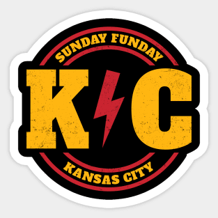 Kansas City - Sunday Funday Vintage Stamp Sticker